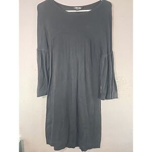 SPRING +‎ MERCER size Med Black SHIFT Dress Cashmere Blend Bell Sleeves